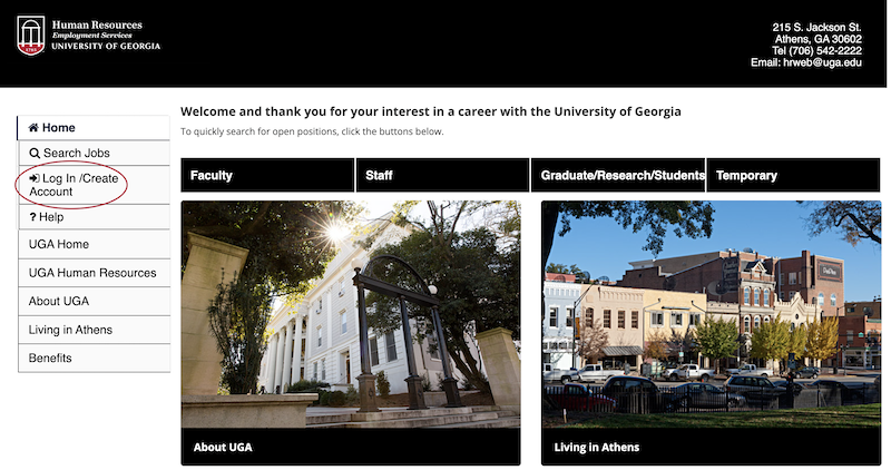 uga jobs homepage